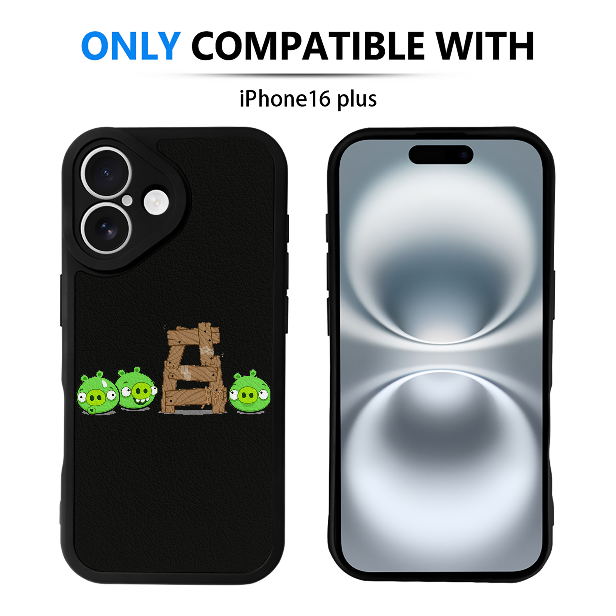 （画像用） Angry Birds アングリーバード 【iPhone 16シリーズ対応】シリコンスマホケース（レザー調） 材質：シリコン